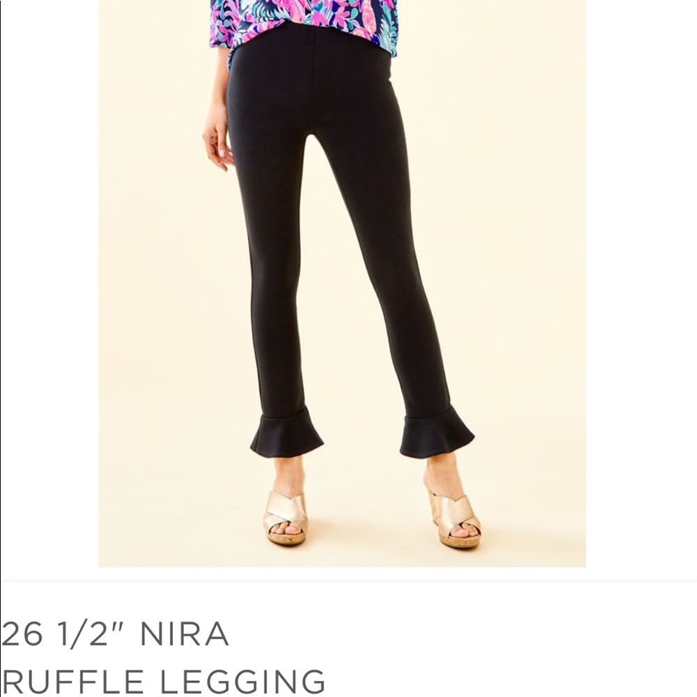 NWT Lilly Pulitzer Nira black ruffle legging